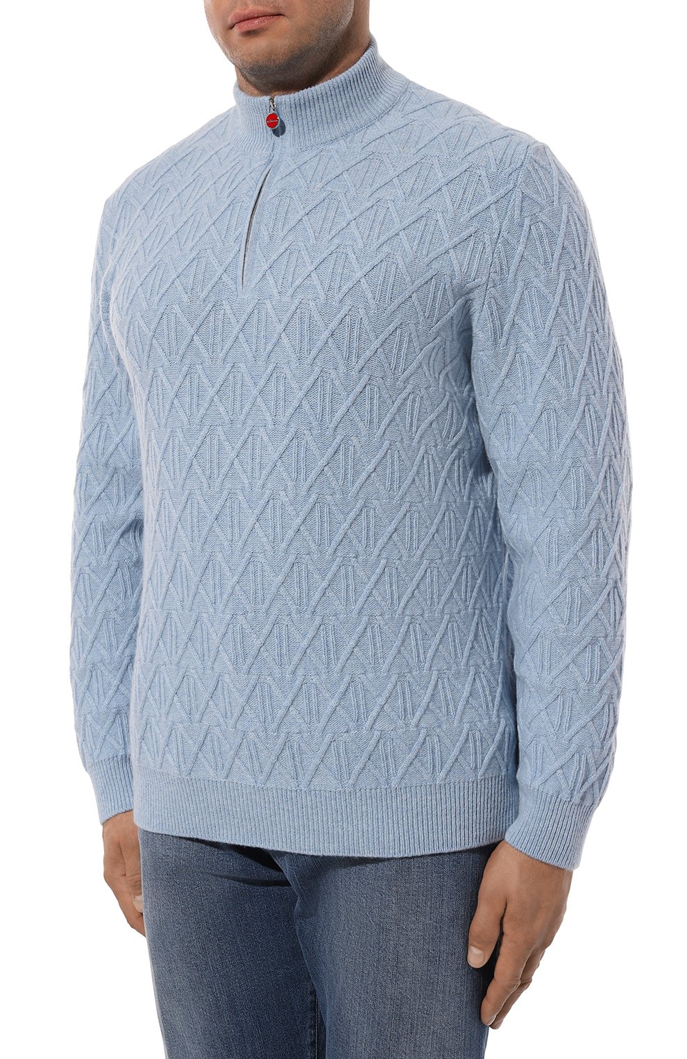 Кашемировый джемпер KITON светло-голубого цвета по цене 368500 руб., арт. UMK0517K68, фото 3 Кашемировый джемпер KITON, арт. UMK0517K68, фото 3