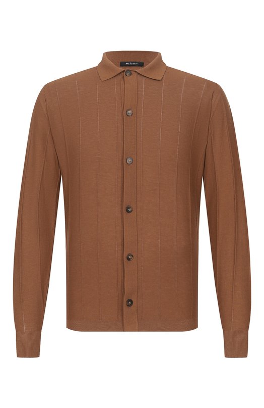 Кардиган из хлопка и шелка Kiton UMM0780 Коричневый UMM0780