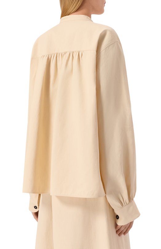 Льняная блузка Jil Sander J04DL0106/J60001 Бежевый  J04DL0106/J60001 Фото 4
