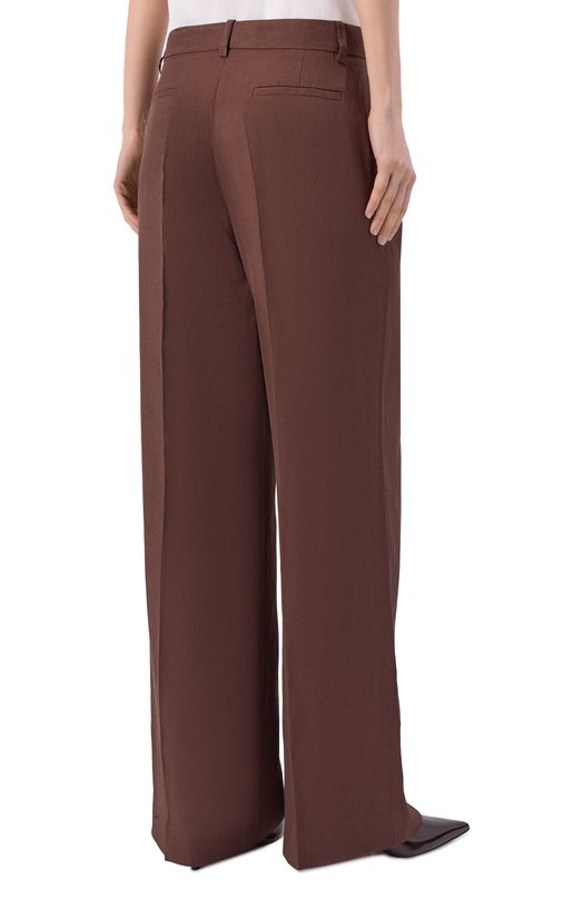 Брюки из вискозы и льна P.A.R.O.S.H. D232214/RAISA26 Коричневый  D232214/RAISA26 Фото 4