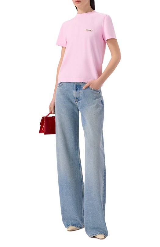 Хлопковая футболка Jacquemus 25HTSW00550/AJ00029 Розовый  25HTSW00550/AJ00029 Фото 2