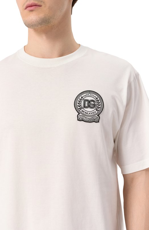 Хлопковая футболка Dolce & Gabbana G8PN9Z/G7NYE Белый  G8PN9Z/G7NYE Фото 5