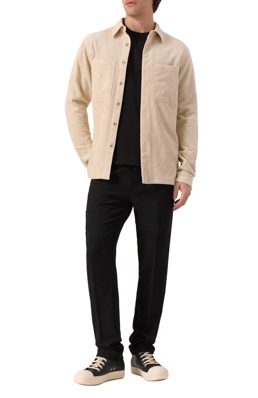 Вельветовая рубашка Rick Owens RU02E1292/MLC Кремовый  RU02E1292/MLC Фото 2