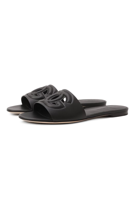 Кожаные шлепанцы Bianca Dolce & Gabbana CQ0436/AY329 Чёрный CQ0436/AY329