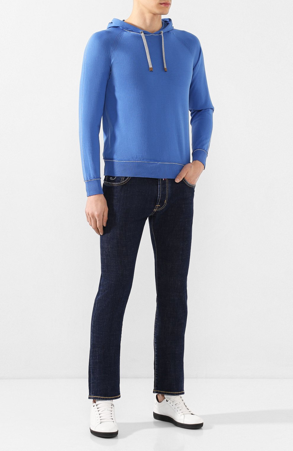 Хлопковое худи ELEVENTY PLATINUM синего цвета по цене 30850 руб., арт. A76MAGA28 MAG0A035, фото 2 Хлопковое худи ELEVENTY PLATINUM, арт. A76MAGA28 MAG0A035, фото 2