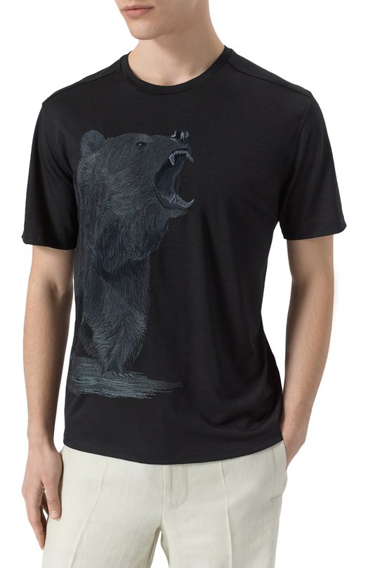 Шерстяная футболка Stefano Ricci MNH5204440/WV Чёрный  MNH5204440/WV Фото 3