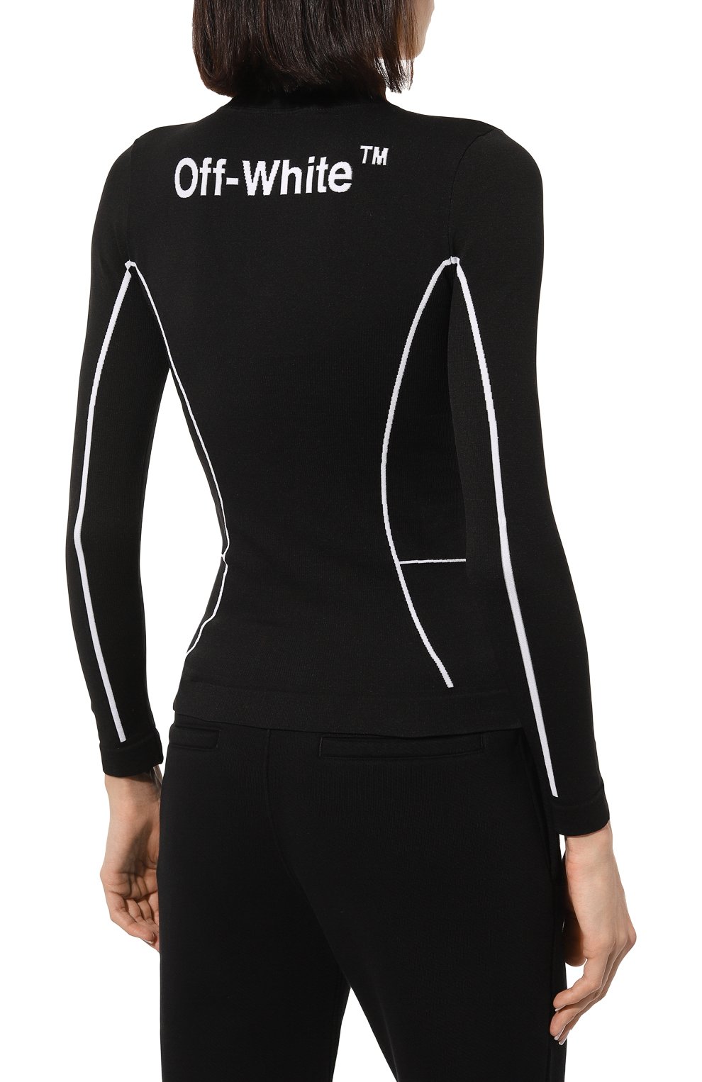 Лонгслив OFF-WHITE черного цвета по цене 20800 руб., арт. OWVB025C99KNI0011001, фото 4 Лонгслив OFF-WHITE, арт. OWVB025C99KNI0011001, фото 4