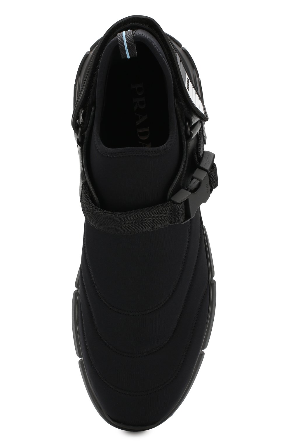 Текстильные кроссовки с застежкой фастекс PRADA, арт. 4D3359-3J1D-F0002, фото 5