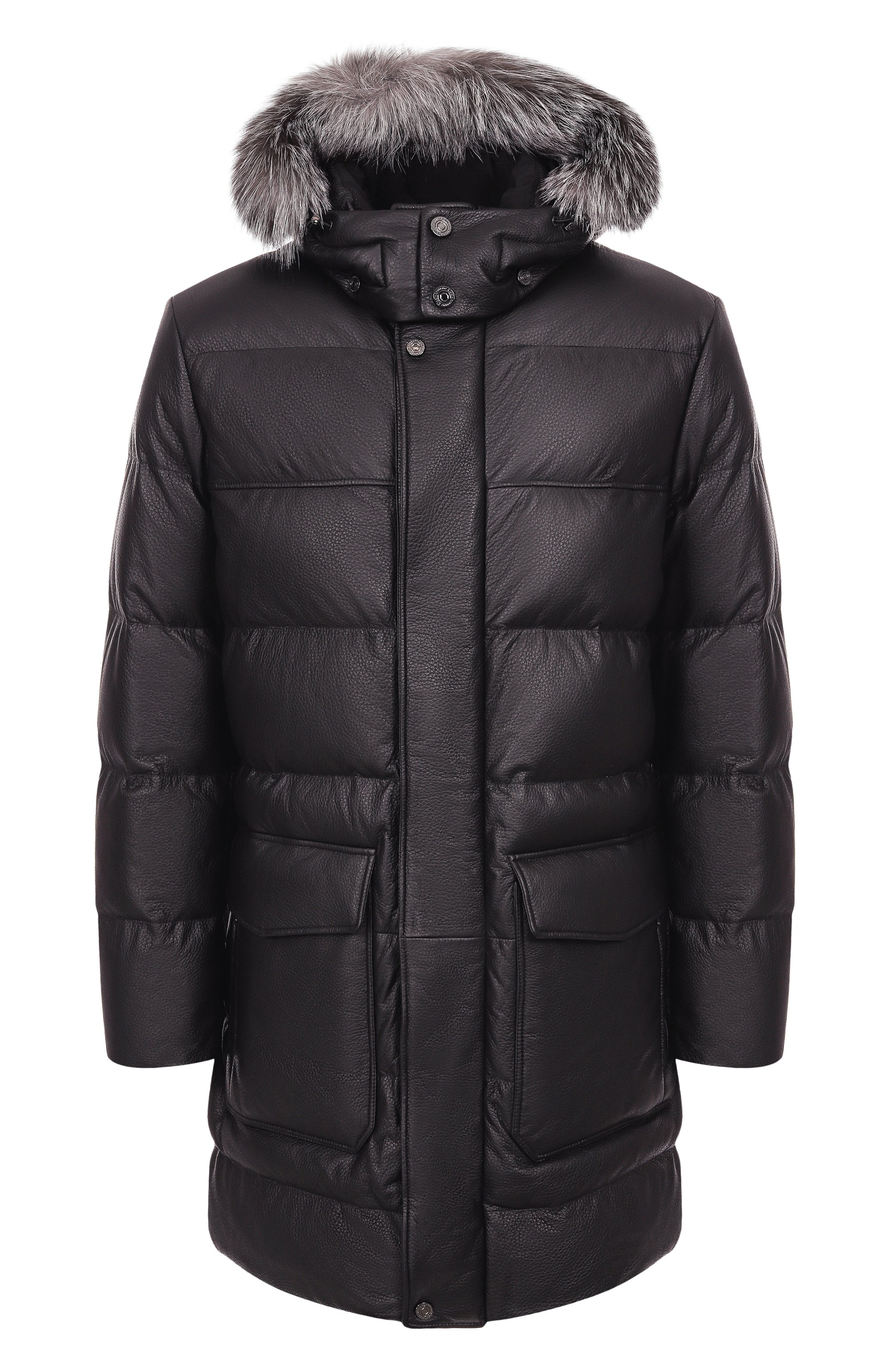 Кожаный пуховик с отделкой из песца STEFANO RICCI, арт. MDJ5300430/5901, фото 1