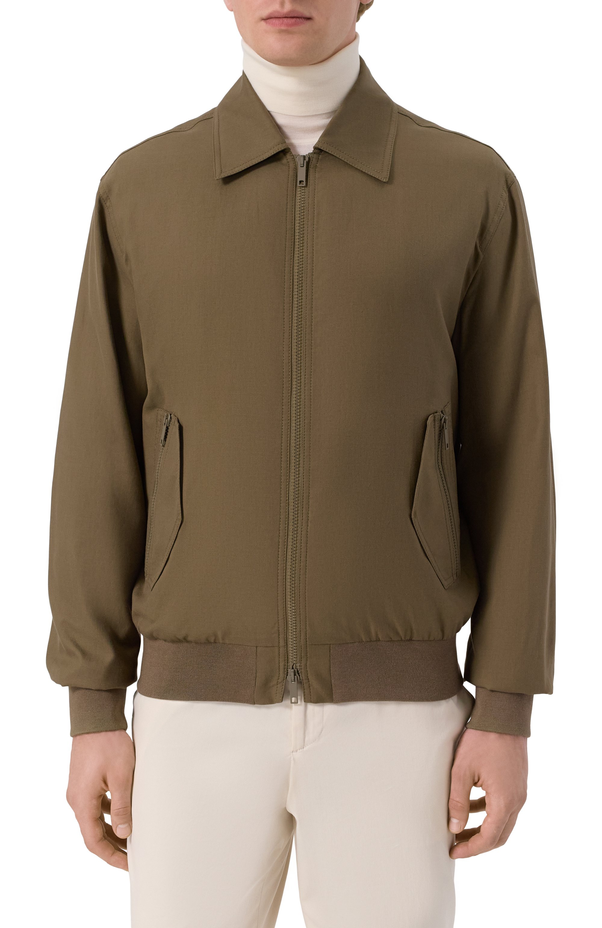 Бомбер из хлопка и шелка MVST хаки цвета по цене 174500 руб., арт. 25E/X1P/0/0031/0207, фото 3 Бомбер из хлопка и шелка MVST, арт. 25E/X1P/0/0031/0207, фото 3