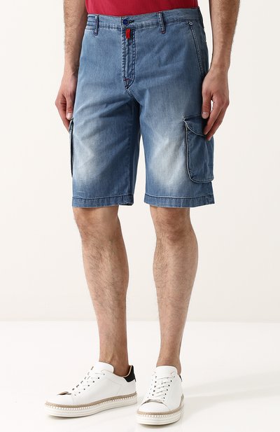 Джинсовые шорты с накладными карманами KITON, арт. UFPPB/J06P66, фото 3