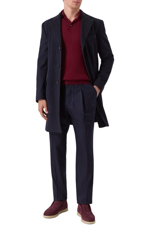 Шерстяные брюки Brunello Cucinelli M038PE1740 Синий  M038PE1740 Фото 2