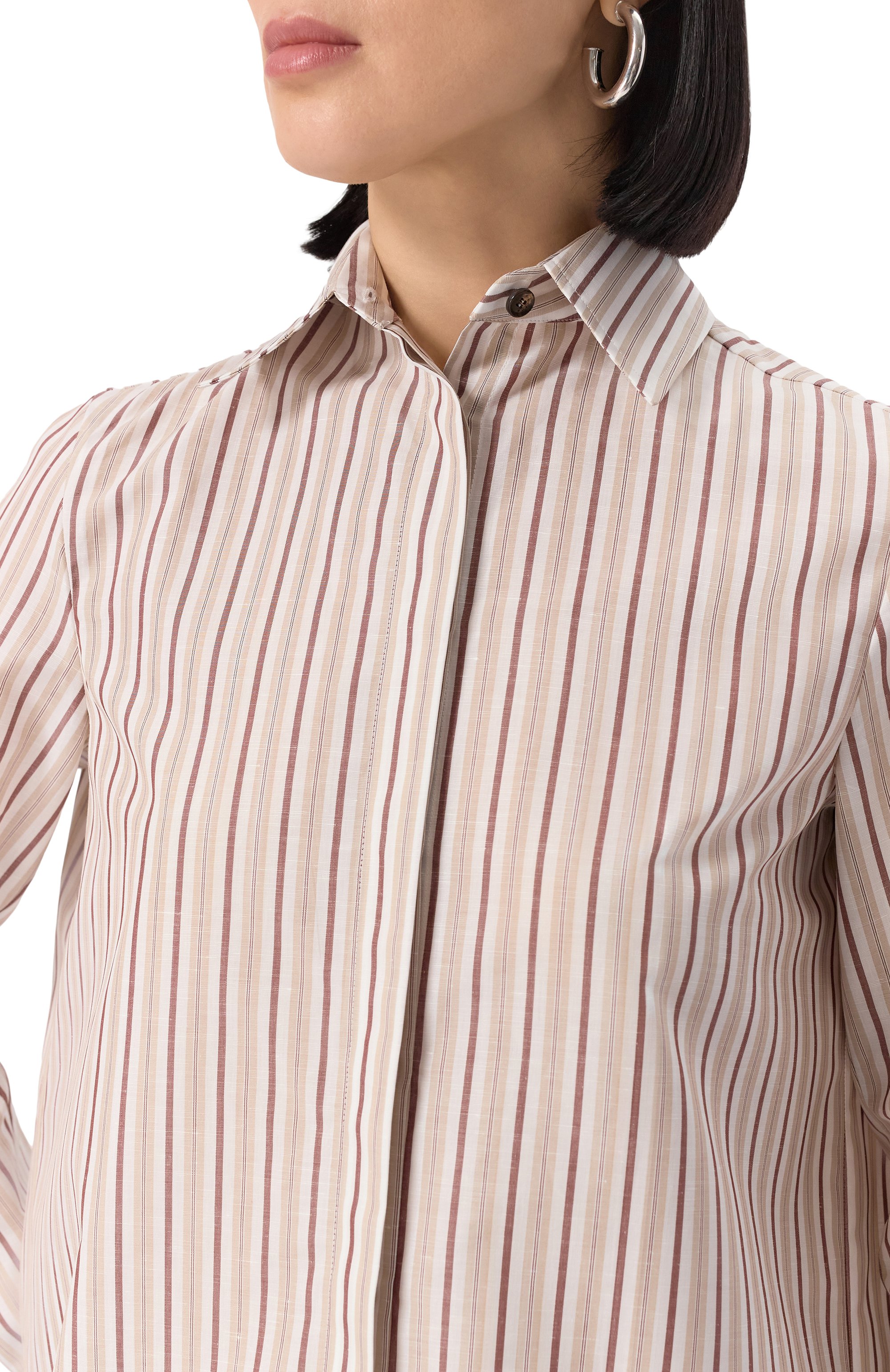 Рубашка из хлопка и льна KITON, арт. D55407H0930904, фото 5