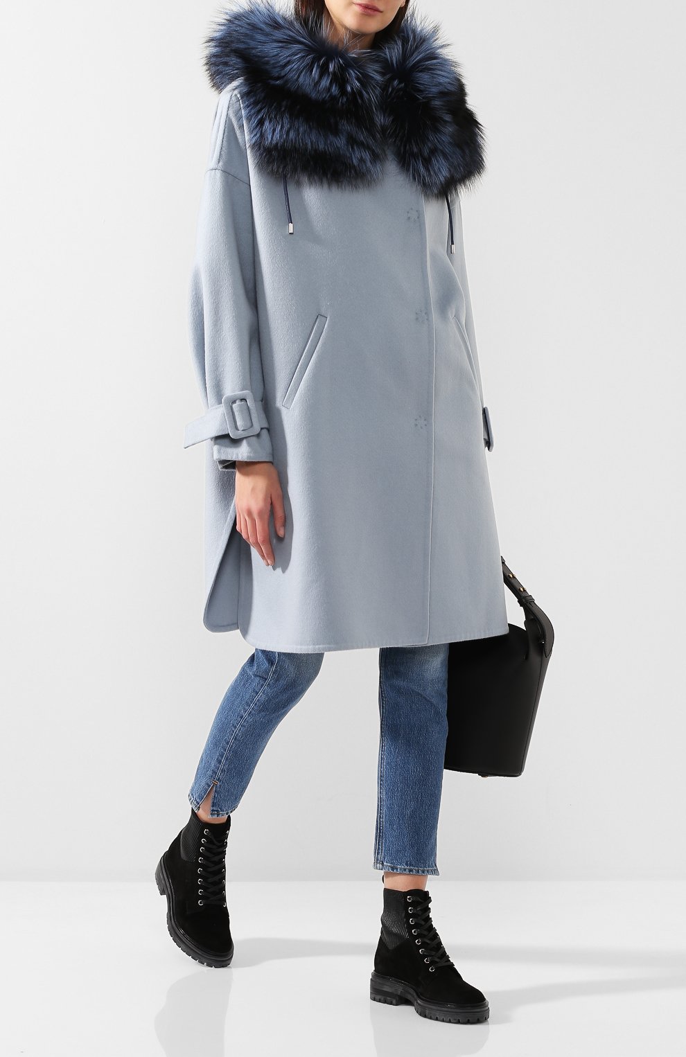 Кашемировое пальто с меховой отделкой YVES SALOMON, арт. 9WYM01097CARD, фото 2