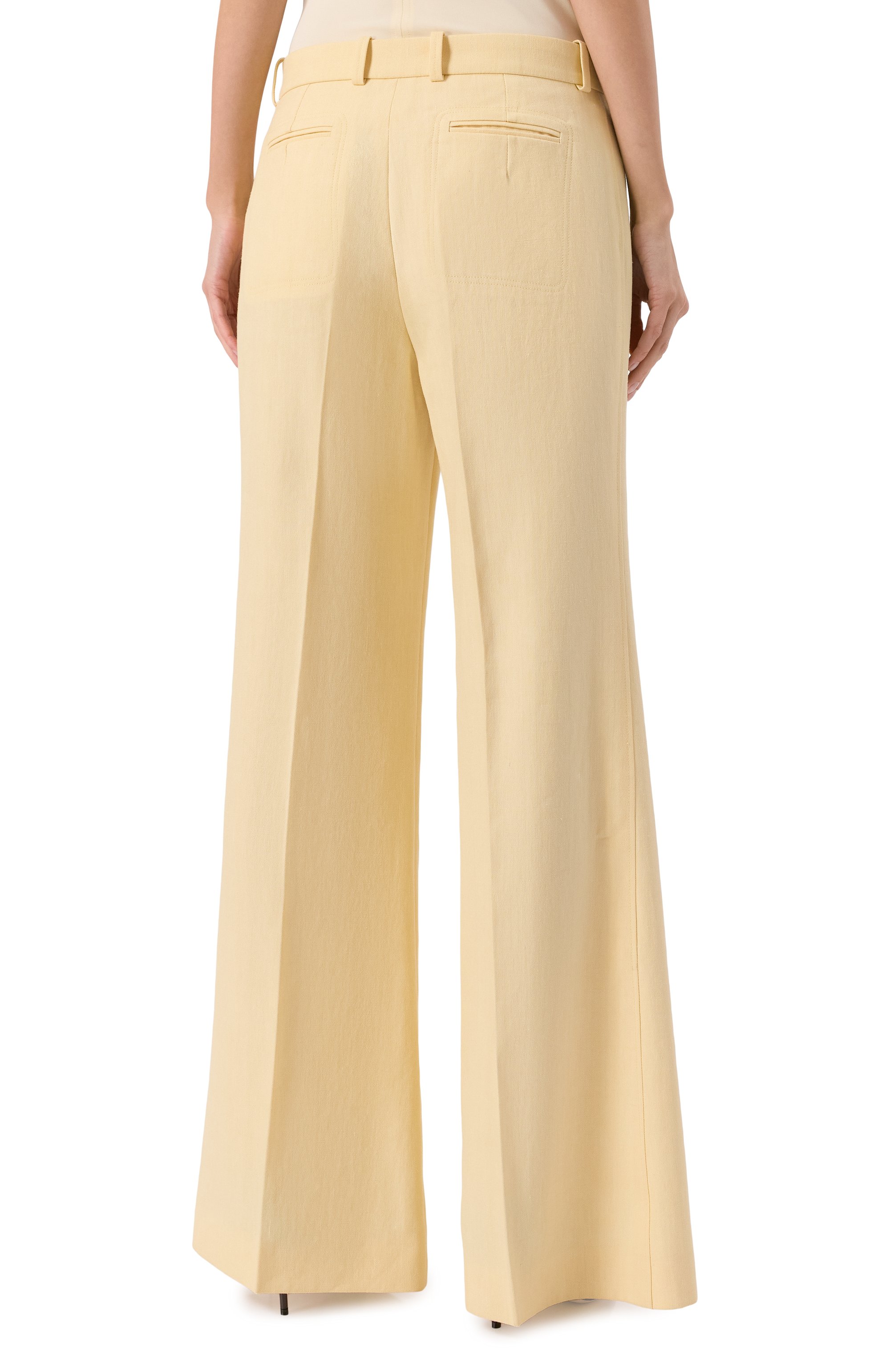 Брюки CHLOÉ кремового цвета по цене 167500 руб., арт. CH25UPA15434, фото 4 Брюки CHLOÉ, арт. CH25UPA15434, фото 4
