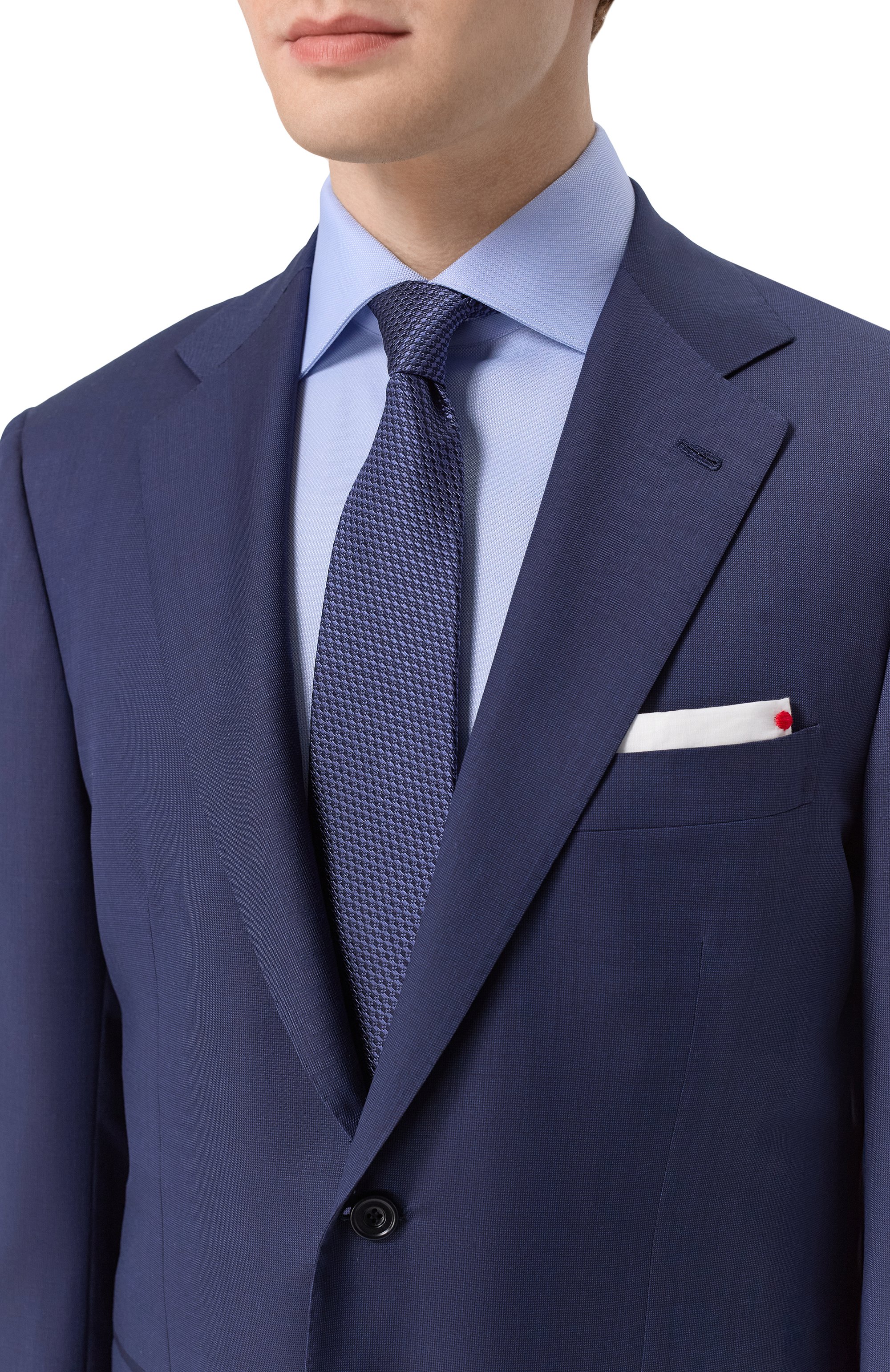 Шелковый галстук KITON синего цвета по цене 39950 руб., арт. UCRVKPC08L11, фото 2 Шелковый галстук KITON, арт. UCRVKPC08L11, фото 2