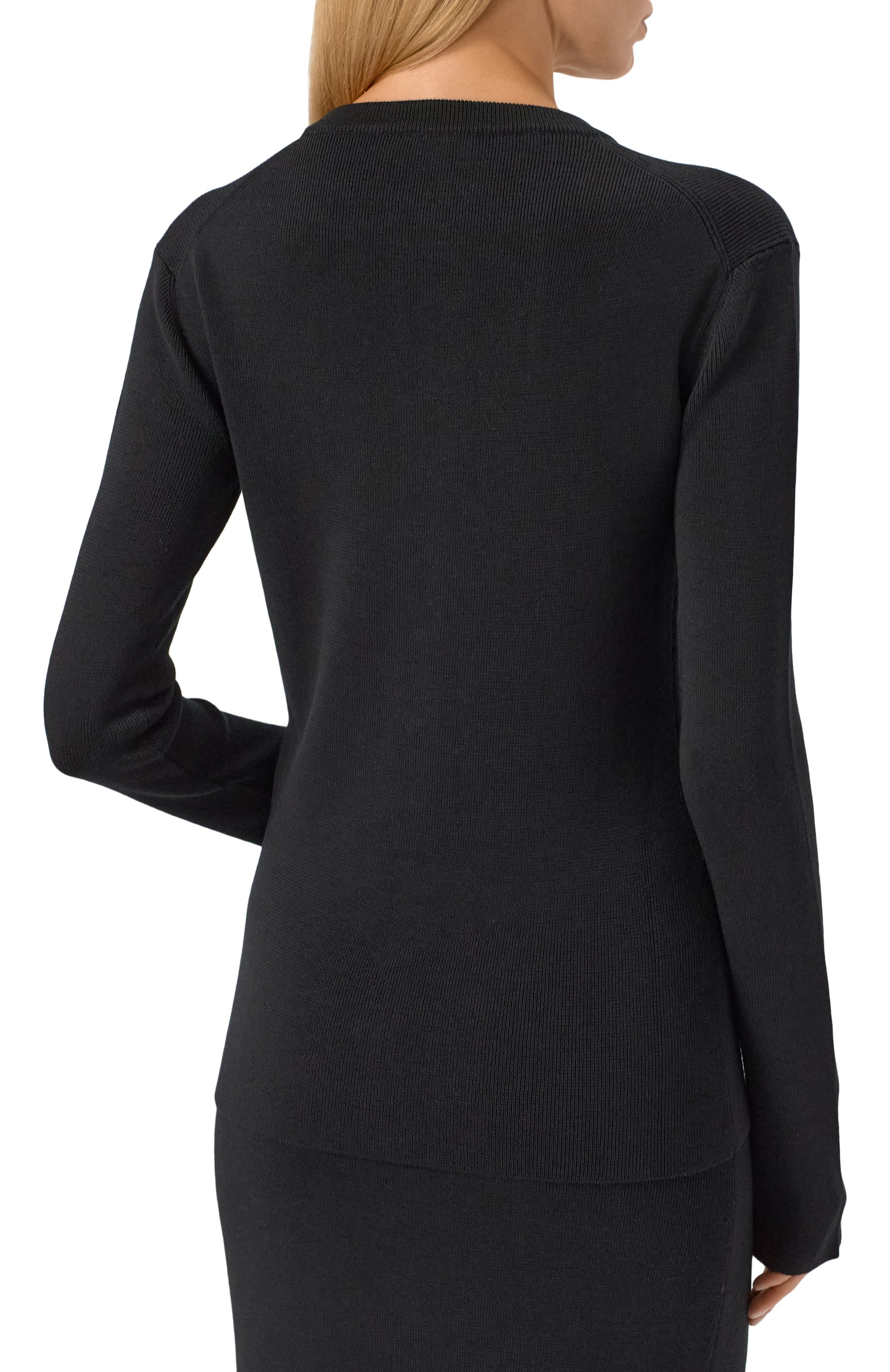 Шерстяной кардиган JIL SANDER черного цвета по цене 212500 руб., арт. J02HP0037/J14797, фото 4 Шерстяной кардиган JIL SANDER, арт. J02HP0037/J14797, фото 4