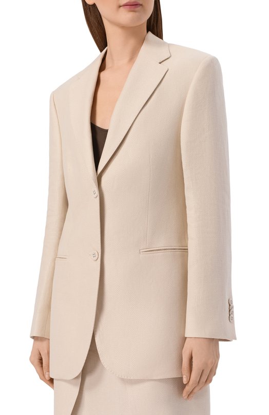 Льняной жакет Officine Generale S26WTLG402 Кремовый  S26WTLG402 Фото 3
