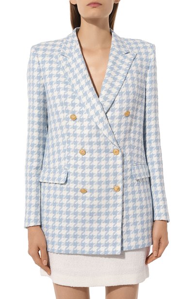 Твидовый жакет TAGLIATORE 0205 голубого цвета по цене 83050 руб., арт. J-JASMINE10B/340256/EI951, фото 3 Твидовый жакет TAGLIATORE 0205, арт. J-JASMINE10B/340256/EI951, фото 3