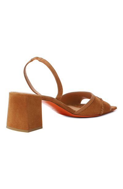 Замшевые босоножки SANTONI коричневого цвета по цене 103500 руб., арт. WHPG72130HA2NULD, фото 5 Замшевые босоножки SANTONI, арт. WHPG72130HA2NULD, фото 5