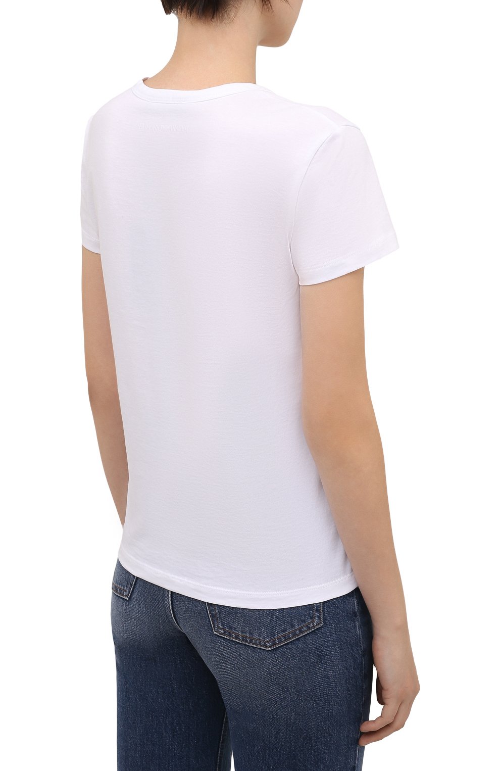 Хлопковая футболка EMPORIO ARMANI белого цвета по цене 15050 руб., арт. 3L2T7W/2J53Z, фото 4 Хлопковая футболка EMPORIO ARMANI, арт. 3L2T7W/2J53Z, фото 4