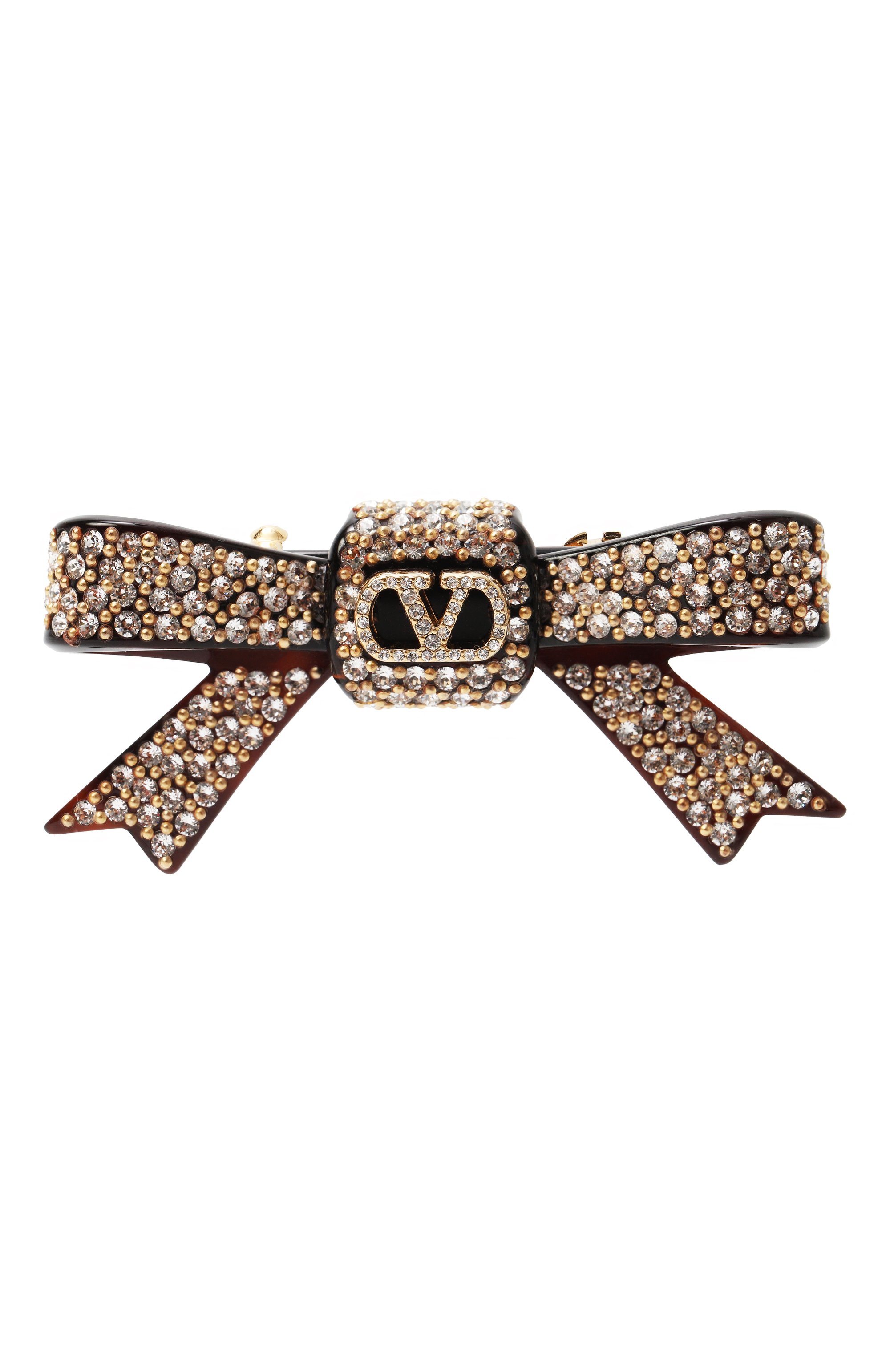 Заколка для волос VALENTINO темно-коричневого цвета по цене 117000 руб., арт. 6W2J0Y66/KZC, фото 1 Заколка для волос VALENTINO, арт. 6W2J0Y66/KZC, фото 1