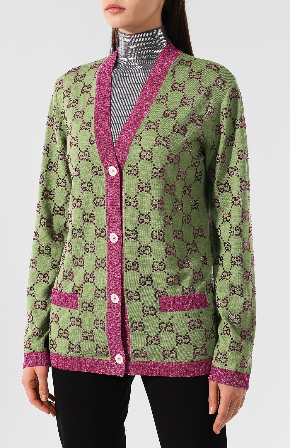 Шерстяной кардиган с декоративной отделкой GUCCI, арт. 543413/X956A, фото 3