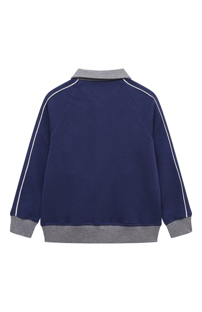 Хлопковый бомбер BRUNELLO CUCINELLI синего цвета по цене 58950 руб., арт. B0T35E149B, фото 2 Хлопковый бомбер BRUNELLO CUCINELLI, арт. B0T35E149B, фото 2