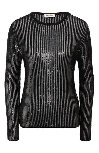 Женский пуловер из смеси льна и шелка SAINT LAURENT, арт. 591089/YA2HK