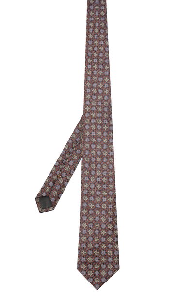 Шелковый галстук CANALI коричневого цвета по цене 14650 руб., арт. 18/HJ03402, фото 3 Шелковый галстук CANALI, арт. 18/HJ03402, фото 3