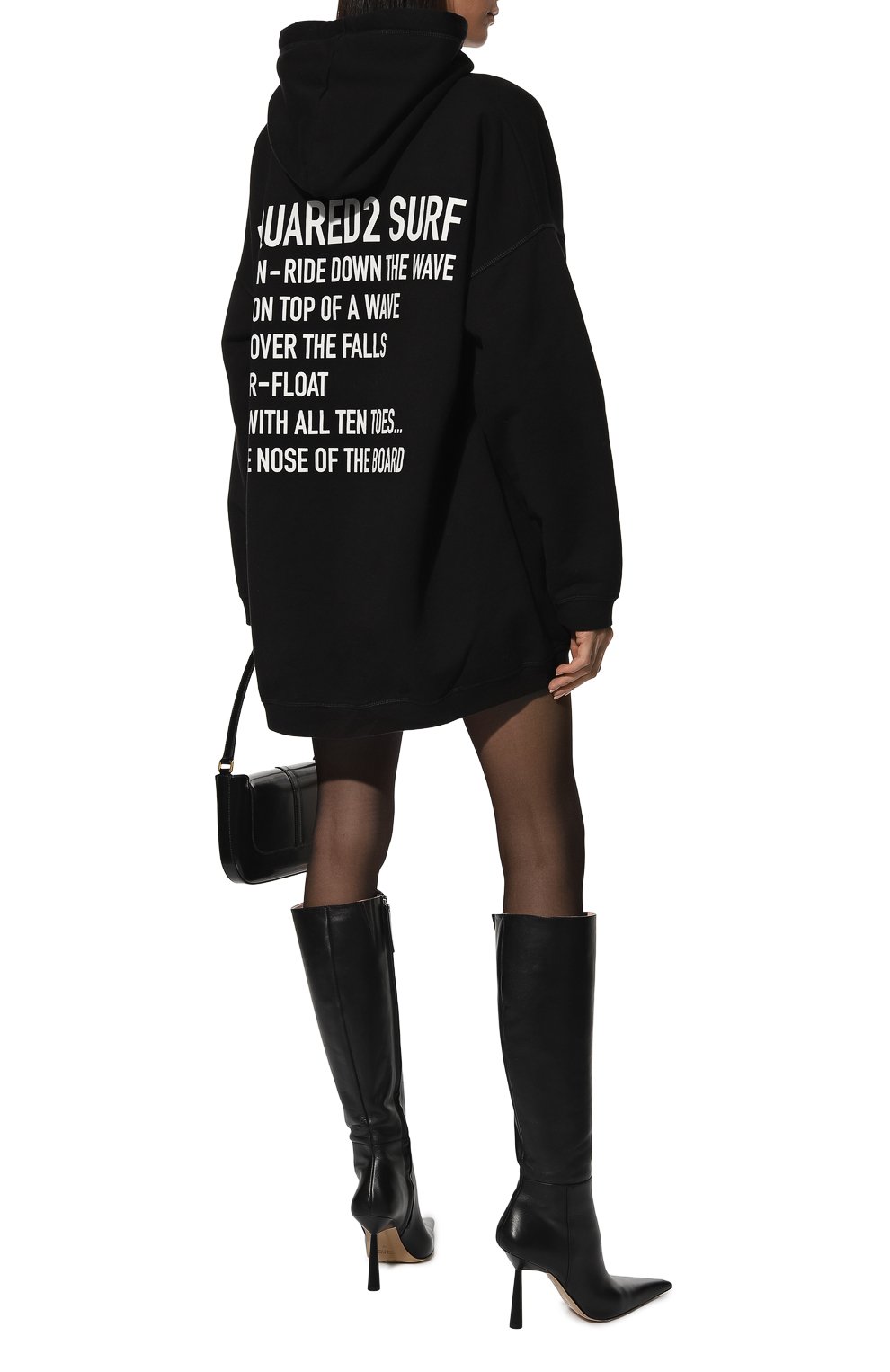 Хлопковое платье DSQUARED2 черного цвета по цене 61750 руб., арт. S75GU0443/S25516, фото 2 Хлопковое платье DSQUARED2, арт. S75GU0443/S25516, фото 2