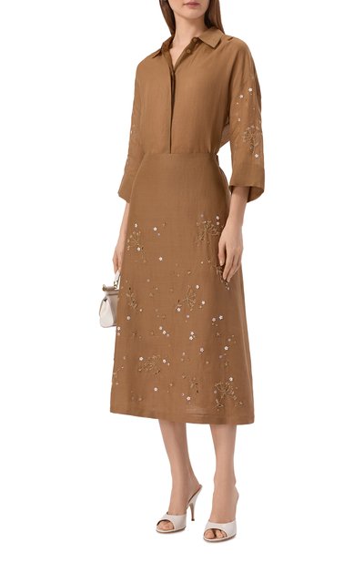 Женская юбка с отделкой бисером LORENA ANTONIAZZI, арт. E2644G041B/4248R