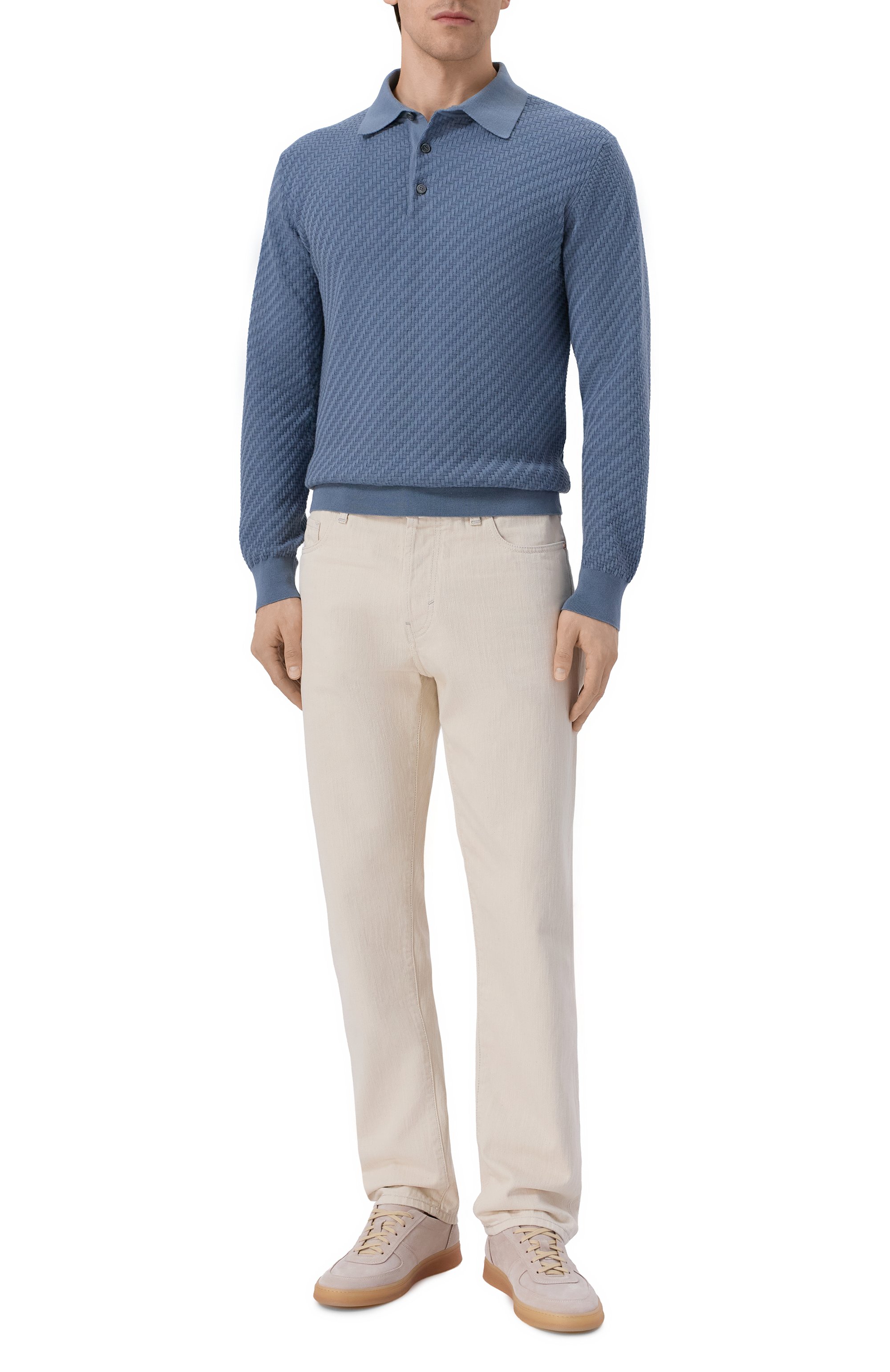 Поло из хлопка и шелка BRIONI, арт. UMR10L/PAK22, фото 2