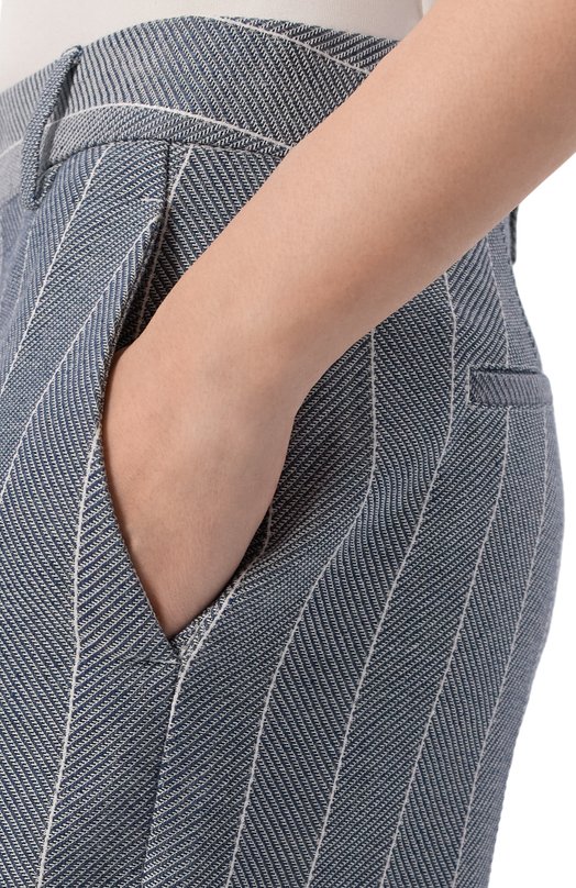 Брюки из хлопка и льна Lorena Antoniazzi P2635PA01A/5181 Голубой  P2635PA01A/5181 Фото 5