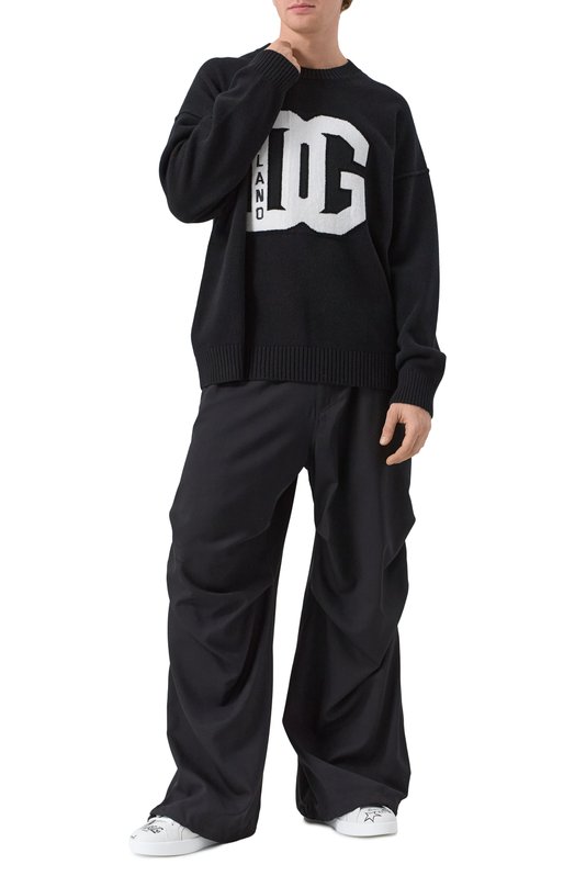 Шерстяной джемпер Dolce & Gabbana GXX60Z/JFMEY Чёрный  GXX60Z/JFMEY Фото 2