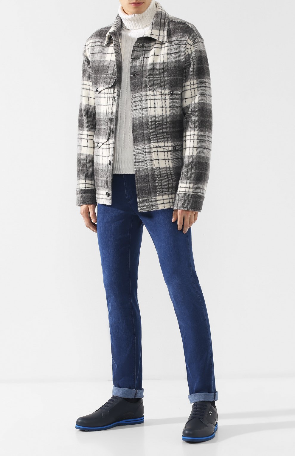 Кожаные кроссовки на шнуровке с отделкой из кожи каймана ZILLI, арт. ZV B13/015/CCR0, фото 2