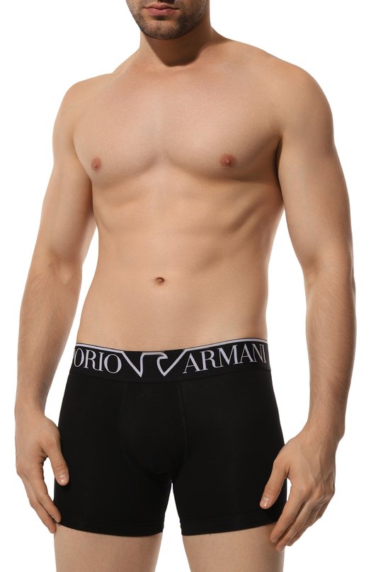 Хлопковые боксеры Emporio Armani 110818/4F516 Чёрный  110818/4F516 Фото 2
