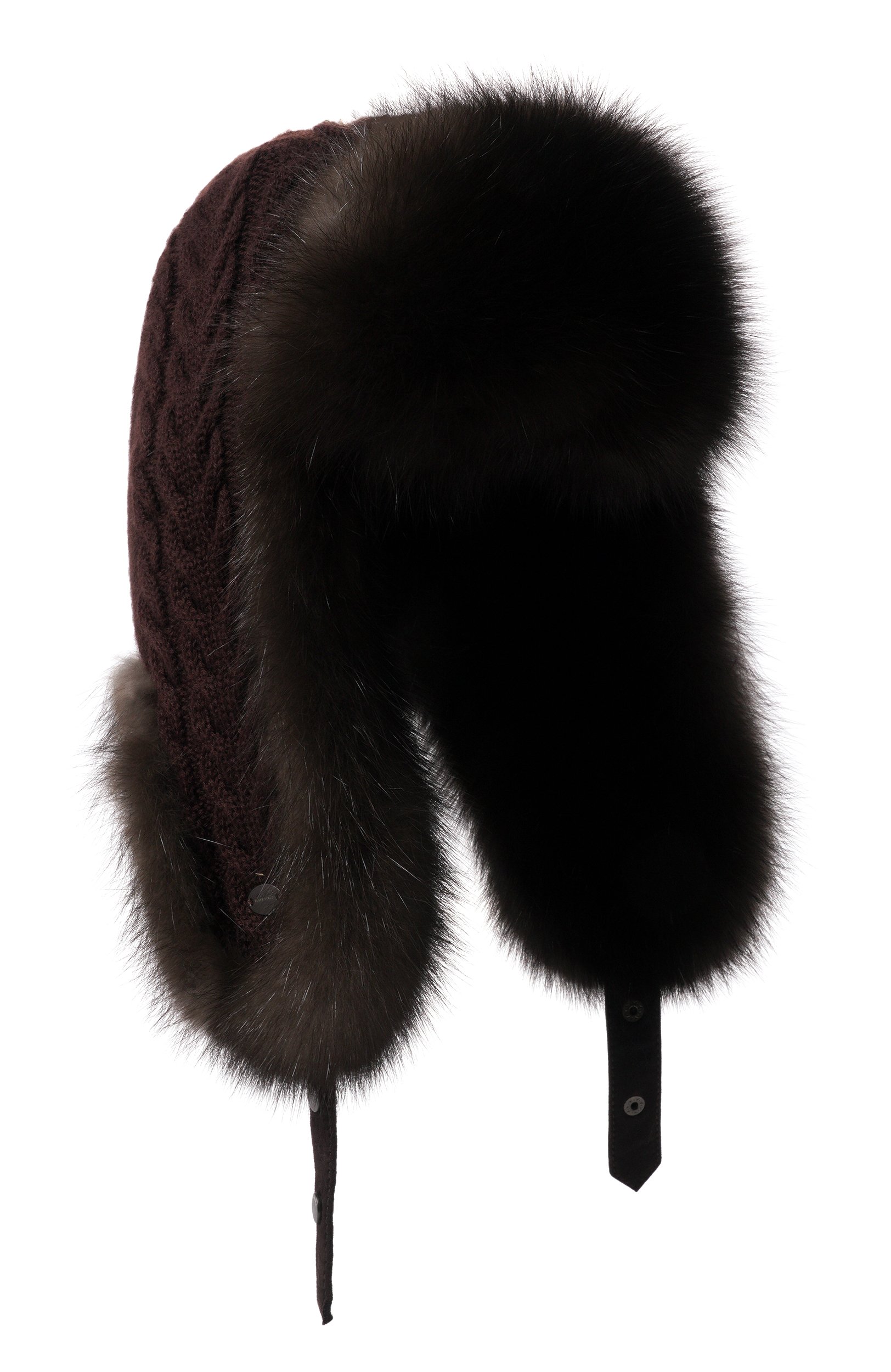 Кашемировая шапка-ушанка с мехом соболя BLACK SABLE, арт. BS-FHK-EB, фото 1