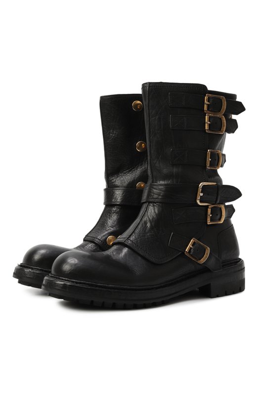 Кожаные сапоги Dolce & Gabbana A70163/AW352 Чёрный A70163/AW352