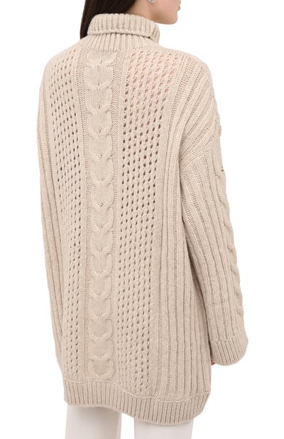 Шерстяной свитер NANUSHKA, арт. DIYA_CREME_CHUNKY CABLE KNIT, фото 4