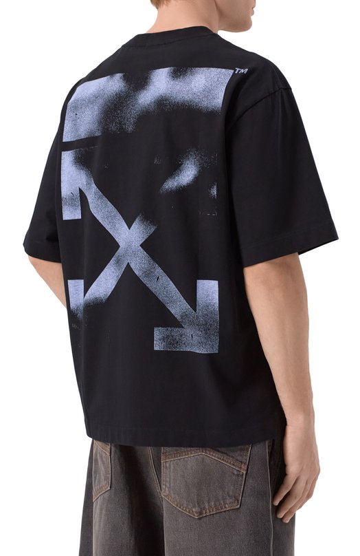 Хлопковая футболка Off-White 0MAA120F25JER00D Чёрный  0MAA120F25JER00D Фото 4