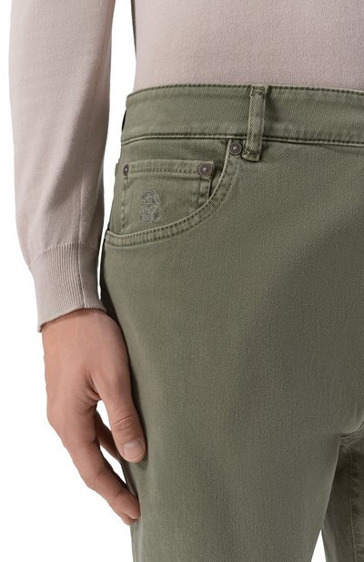 Джинсы leisure fit BRUNELLO CUCINELLI хаки цвета по цене 105500 руб., арт. M277PX1290, фото 5 Джинсы leisure fit BRUNELLO CUCINELLI, арт. M277PX1290, фото 5