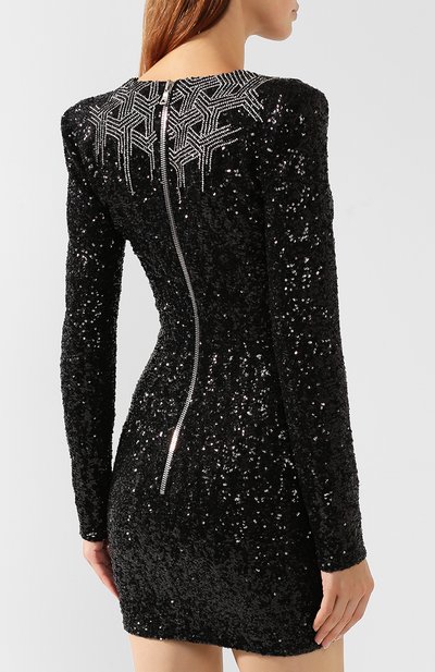 Платье BALMAIN черно-белого цвета по цене 597500 руб., арт. SF16851/P014, фото 4 Платье BALMAIN, арт. SF16851/P014, фото 4