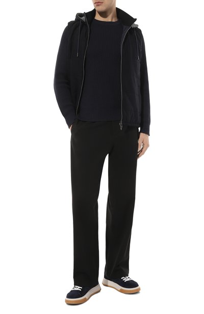 Хлопковый джемпер BRUNELLO CUCINELLI темно-синего цвета по цене 99500 руб., арт. M2W70B2286, фото 2 Хлопковый джемпер BRUNELLO CUCINELLI, арт. M2W70B2286, фото 2