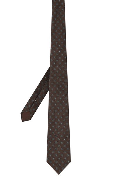 Шелковый галстук CANALI темно-коричневого цвета по цене 16250 руб., арт. 18/HJ04074, фото 3 Шелковый галстук CANALI, арт. 18/HJ04074, фото 3