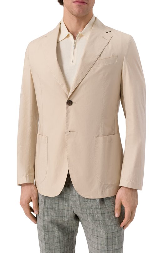 Хлопковый пиджак Windsor 13 BU0N0 10019306/30046305 Бежевый  13 BU0N0 10019306/30046305 Фото 4