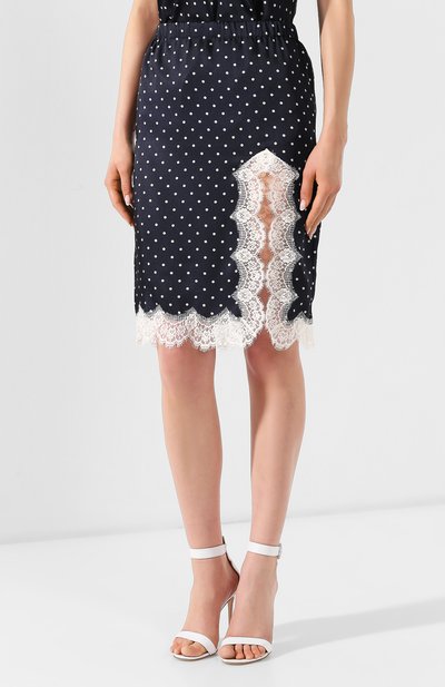 Юбка в горох ERMANNO ERMANNO SCERVINO синего цвета по цене 27450 руб., арт. 44 T GN08 FPP, фото 3 Юбка в горох ERMANNO ERMANNO SCERVINO, арт. 44 T GN08 FPP, фото 3