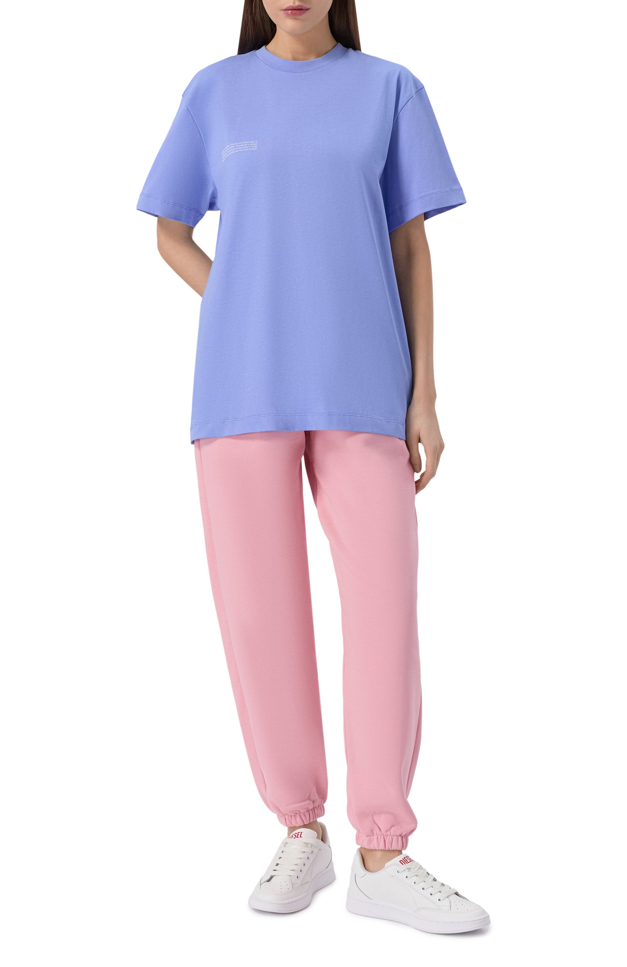 Хлопковая футболка PANGAIA сиреневого цвета по цене 8775 руб., арт. 10000287, фото 5 Хлопковая футболка PANGAIA, арт. 10000287, фото 5