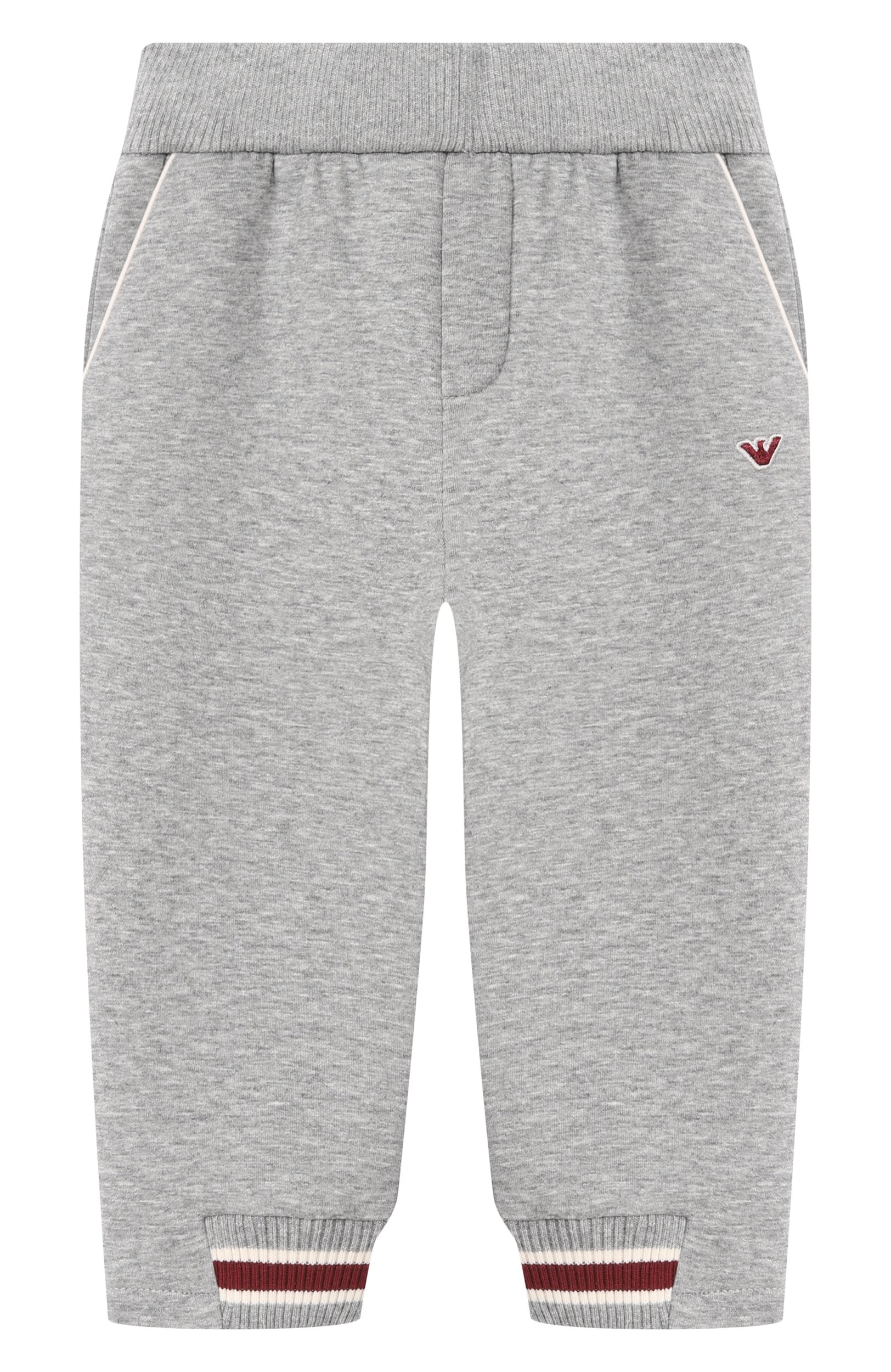 Хлопковые джоггеры EMPORIO ARMANI серого цвета по цене 13300 руб., арт. EB001466/AF10126, фото 1 Хлопковые джоггеры EMPORIO ARMANI, арт. EB001466/AF10126, фото 1