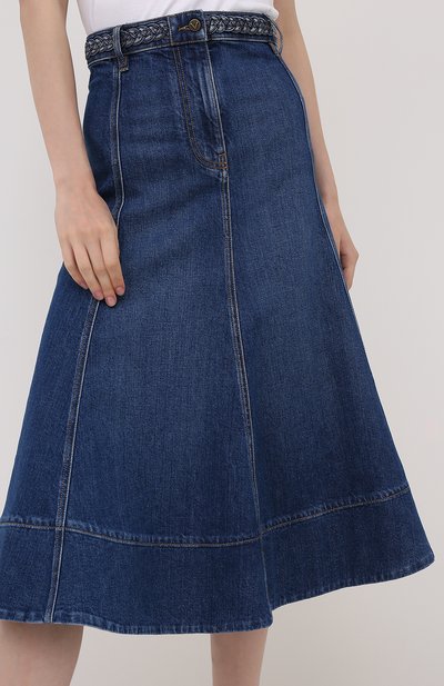 Джинсовая юбка VALENTINO синего цвета по цене 95700 руб., арт. UB3DD10G1LL, фото 5 Джинсовая юбка VALENTINO, арт. UB3DD10G1LL, фото 5